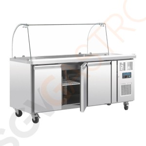 Gastro Saladette mit Glasaufbau 