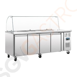 Polar Serie U 4-türige GN-Saladette mit Schutzhaube 230V | Kapazität: 4 x 1/1 GN | 4 Türen Polar Serie U 4-türige GN-Saladette mit Schutzhaube 230V | Kapazität: 4 x 1/1 GN | 4 Türen