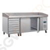 Polar Serie U 2-türiger Pizzakühltisch mit Marmorfläche und 7 Schubladen 428L 230V | Arbeitsfläche: 202,5 x 80cm | (Nutz)Kapazität: 428L/290L | 2 Türen | 7 Schubladen Polar Serie U 2-türiger Pizzakühltisch mit Marmorfläche und 7 Schubladen 428L 230V | Arbeitsfläche: 202,5 x 80cm | (Nutz)Kapazität: 428L/290L | 2 Türen | 7 Schubladen