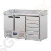 Polar Serie G 2-türiger Pizzakühltisch mit Marmorfläche und 6 Schubladen 257L 230V | Arbeitsfläche: 142 x 70cm | (Nutz)Kapazität: 257L/201L | 2 Türen | 6 Schubladen Polar Serie G 2-türiger Pizzakühltisch mit Marmorfläche und 6 Schubladen 257L 230V | Arbeitsfläche: 142 x 70cm | (Nutz)Kapazität: 257L/201L | 2 Türen | 6 Schubladen