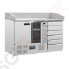 Polar Serie G 2-türiger Pizzakühltisch mit Marmorfläche und 6 Schubladen 257L 230V | Arbeitsfläche: 142 x 70cm | (Nutz)Kapazität: 257L/201L | 2 Türen | 6 Schubladen Polar Serie G 2-türiger Pizzakühltisch mit Marmorfläche und 6 Schubladen 257L 230V | Arbeitsfläche: 142 x 70cm | (Nutz)Kapazität: 257L/201L | 2 Türen | 6 Schubladen