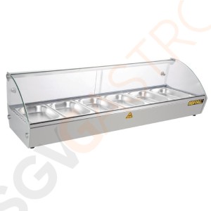 Buffalo Warmhaltevitrine 68L Leistung: 800W | Kapazität: 6 x GN 1/3