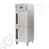 Polar Serie G Kühlschrank Edelstahl mit geteilter Tür 600L 300W/230V | 201 x 68 x 80cm | GN2/1-geeignet | (Nutz)Kapazität: 600/376L | 3 Roste | 1-türig (geteilt) | Edelstahl