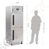 Polar Serie G Gefrierschrank Edelstahl mit geteilter Tür 600L 600W/230V | 201 x 68 x 80cm | GN2/1-geeignet | (Nutz)Kapazität: 600/376L | 3 Roste | 1-türig (geteilt) | 