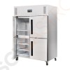 Polar Serie G Kühlschrank Edelstahl mit geteilten Türen 1200L 600W/230V | 201 x 134 x 80cm | GN2/1-geeignet | (Nutz)Kapazität: 1200/770L | 6 Roste | 2-türig (geteilt) | Edelstahl