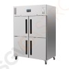 Polar Serie G Gefrierschrank Edelstahl mit geteilten Türen 1200L 700W/230V | 201 x 134 x 80cm | GN2/1-geeignet | (Nutz)Kapazität: 1200/770L | 6 Roste | 2-türig (geteilt) | Edelstahl