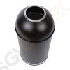 Bolero 40L schwarzer Abfalleimer aus Stahl mit offenem Deckel Material: Edelstahl und pulverbeschichteter Stahl | Inhalt: 40L