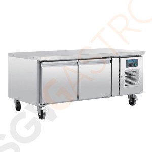 Polar Serie U 2-türiger GN-Kühltisch 214L 230V | 65 x 136 x 70cm | (Nutz)Kapazität: 214L/127L | 2 Türen