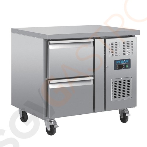 Polar Serie U GN-Kühltisch mit 2 Schubladen 124L 230V | Arbeitsfläche: 92,5 x 70cm | (Nutz)Kapazität: 124L/59L | 2 Schubladen Polar Serie U GN-Kühltisch mit 2 Schubladen 124L 230V | Arbeitsfläche: 92,5 x 70cm | (Nutz)Kapazität: 124L/59L | 2 Schubladen