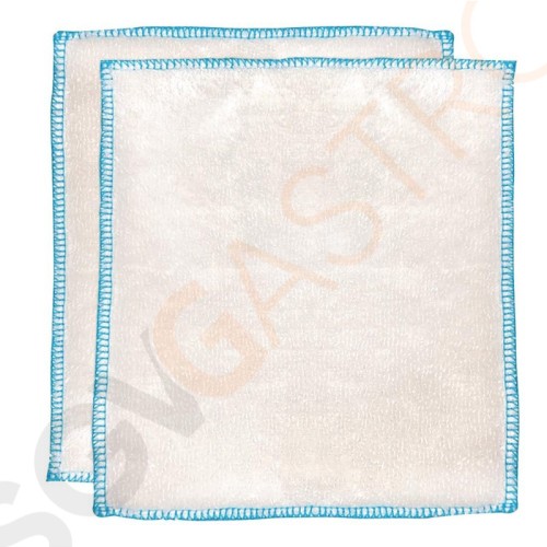 Puracycle Biologisch abbaubare Bambus-Reinigungstücher (2er Pack) Farbe: weiß und blau | 2 Stück pro Packung