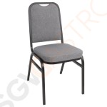 Bolero Bankettstühle mit quadratischer Lehne grau 4 Stück | Sitzhöhe: 45cm | 89,5 x 45 x 54cm | Stahl und Polyester | grau
