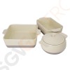 Olympia rechteckige Kasserolle creme und taupe 4,2L Größe: 9(H) x 32,5(B) x 26,5(T)mm | Material: Keramik