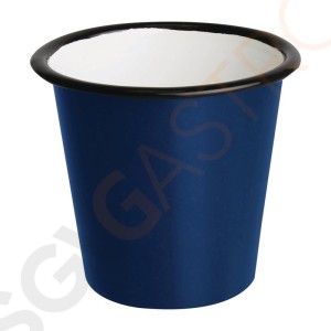 Olympia emaillierte Saucenbecher blau-schwarz 11,4cl 6 Stück | Kapazität: 11,4cl | Edelstahl und Glasemail | blau-schwarz