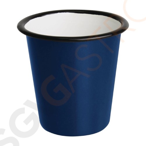 Olympia emaillierte Becher blau-schwarz 31cl 6 Stück | Kapazität: 31cl | Edelstahl und Glasemail | blau-schwarz