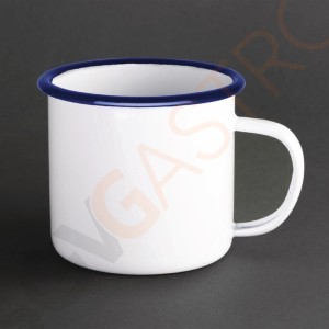 Olympia emaillierte Suppentassen weiß-blau 67cl 6 Stück | Kapazität: 67cl | Edelstahl und Glasemail | weiß-blau Olympia emaillierte Suppentassen weiß-blau 67cl 6 Stück | Kapazität: 67cl | Edelstahl und Glasemail | weiß-blau