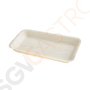 Fiesta Green rechteckige Palmblattteller 26 x 16cm 100 Stück | 26 x 16cm | Palmblätter