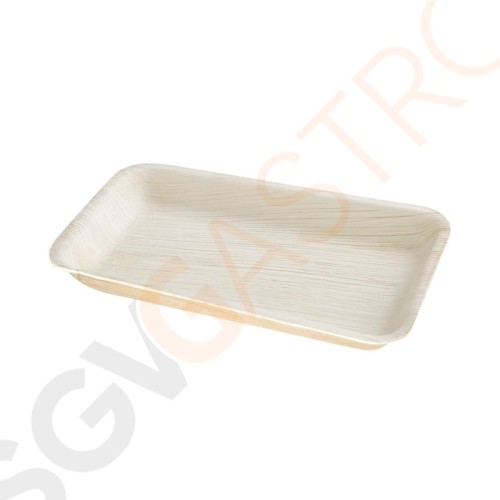 Fiesta Green rechteckige Palmblattteller 26 x 16cm 100 Stück | 26 x 16cm | Palmblätter