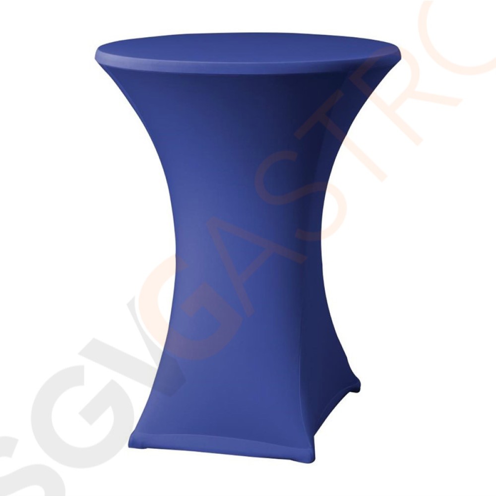 Tischhusse für Stehtische Samba D2 blau 85cm Geeignet für Stehtische mit geradem Fuß | 115 x 85(Ø)cm | Polyester, Elastan | blau