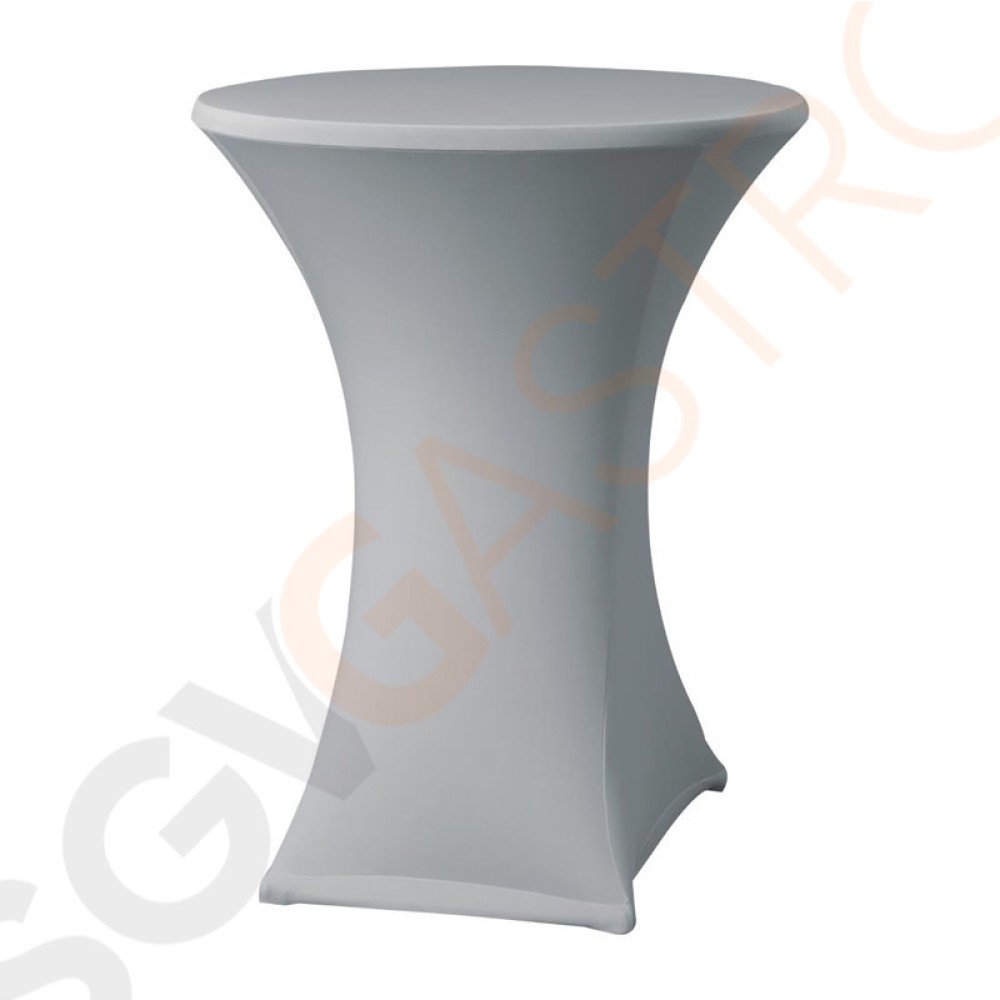 Tischhusse für Stehtische Samba D2 hellgrau 85cm Geeignet für Stehtische mit geradem Fuß | 115 x 85(Ø)cm | Polyester, Elastan | hellgrau