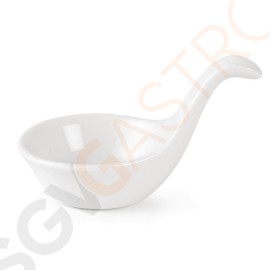 Olympia Whiteware löffelförmige Minidipschalen 5,5cm 12 Stück | 6 x 9,5 x 5,5cm | Porzellan
