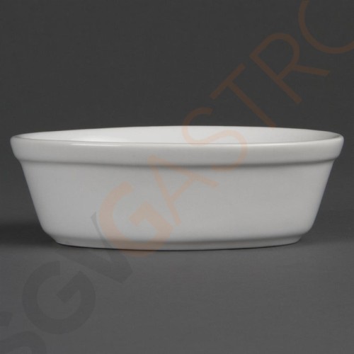 Olympia Whiteware ovale Auflaufformen 16,1cm DK807 | 5,2 x 16,1 x 11,6cm | 6 Stück