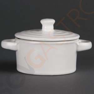 Olympia Whiteware Minitöpfe weiß 14,2cl 4 Stück | 7,5 x 8,5(Ø)cm | Steingut | weiß