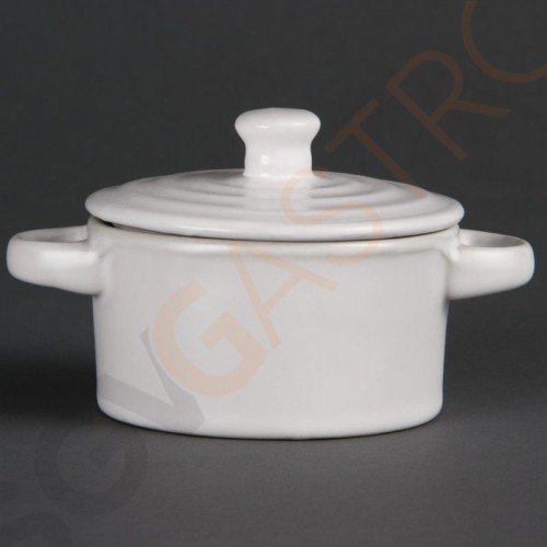 Olympia Whiteware Minitöpfe weiß 14,2cl 4 Stück | 7,5 x 8,5(Ø)cm | Steingut | weiß