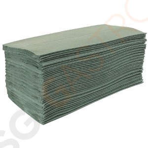 Jantex Z-gefaltete Handtücher grün 1-lagig 12 Packungen | Ungefähr 200 Tücher pro Packung