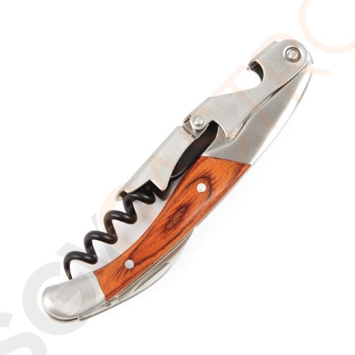 Kellnermesser mit doppelter Hebelwirkung 12cm 12(L)cm | Edelstahl und Holz