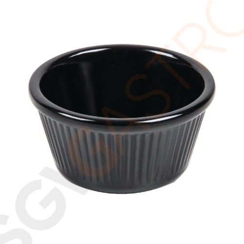 Kristallon gerillte Auflaufförmchen schwarz 8,5cl 12 Stück | 7,6(Ø)cm | Kapazität: 8,5cl | Melamin | schwarz
