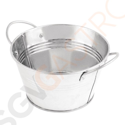 Olympia Serviereimer mit 2 Henkeln 15cm 8 x 15(Ø)cm | verzinkter Stahl