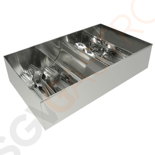 Olympia Besteckkasten 4 Fächer 41,5 x 25,5 x 10,5cm | 4 Fächer | Edelstahl Olympia Besteckkasten 4 Fächer 41,5 x 25,5 x 10,5cm | 4 Fächer | Edelstahl