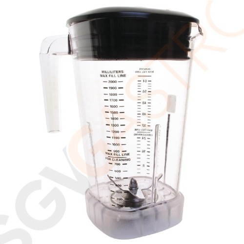 Waring MX stapelbare Kanne mit Deckel 2L Mixerkanne für Mixer CB135, CB136, CB137, GH480 | Kapazität: 2L | Copolyester Waring MX stapelbare Kanne mit Deckel 2L Mixerkanne für Mixer CB135, CB136, CB137, GH480 | Kapazität: 2L | Copolyester