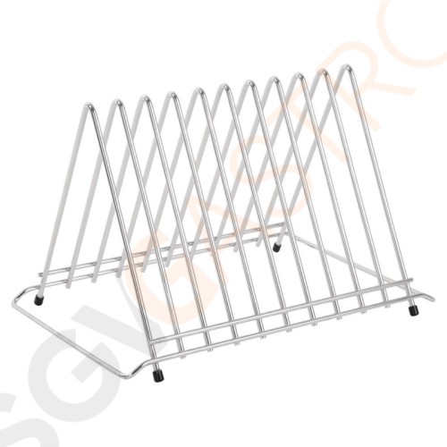 Hygiplas Edelstahl Ständer für 10 Schneidebretter 10 x 3cm Ständer.