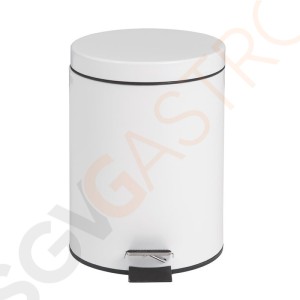 Bolero Pedaleimer weiß 5L Kapazität: 5L | Edelstahl