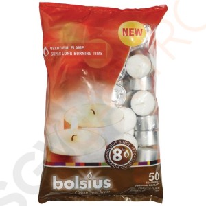 Bolsius Teelichter 8 Std. 50 Stück | Brennzeit: 8 Stunden