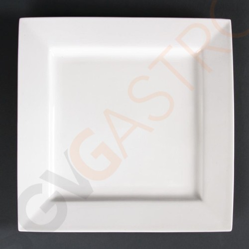 Lumina quadratische Teller mit breitem Rand 26,5cm 4 Stück | 26,5 x 26,5cm | Porzellan