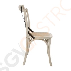 Bolero Esszimmerstühle Eichenholz ecru 2 Stück | Sitzhöhe: 47cm | 88 x 46 x 54cm | Eichenholz und Rattan | ecru