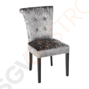 Bolero Esszimmerstühle Samt grau 2 Stück | Sitzhöhe: 50,5cm | 95,5 x 54 x 62,5cm | Birkenholz und Polyester | grau