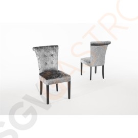 Bolero Esszimmerstühle Samt grau 2 Stück | Sitzhöhe: 50,5cm | 95,5 x 54 x 62,5cm | Birkenholz und Polyester | grau