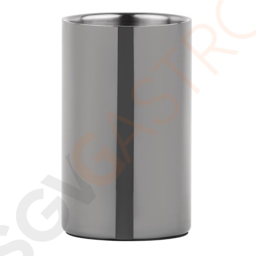 Olympia Weinkühler schwarz 19,5(H) x 12(Ø)cm | Doppelwandige Isolierung