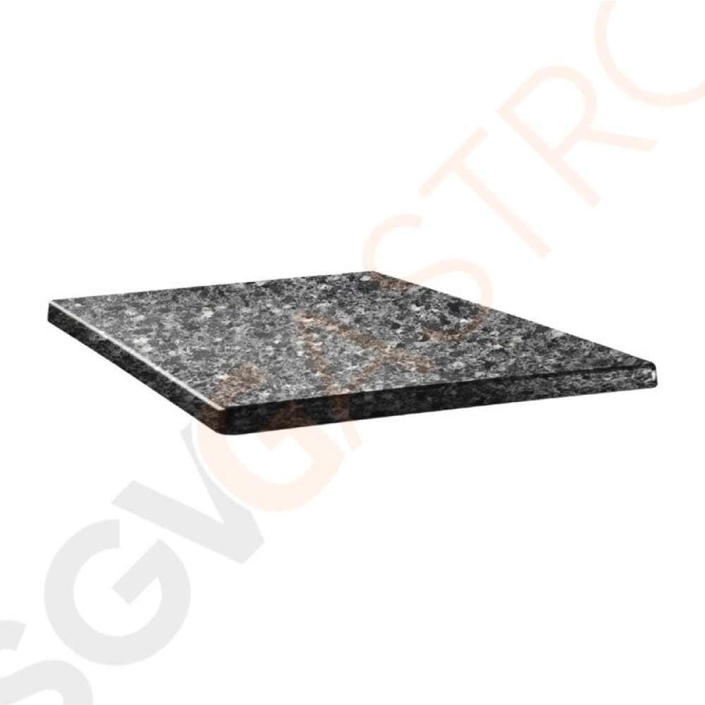 Topalit Classic Line quadratische Tischplatte schwarzer Granit 70cm DR907 | 70 x 70cm | Einzelpreis