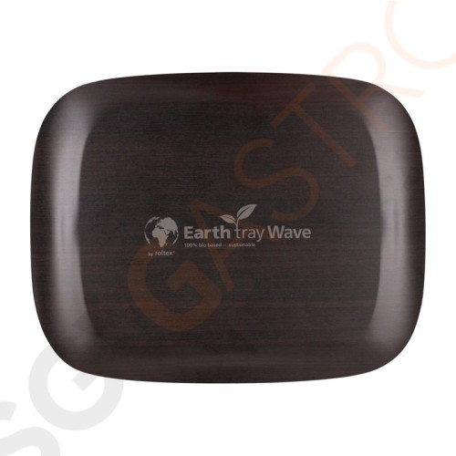 Roltex Wave Serviertablett dunkles Holz 46 x 36cm 46 x 36cm | Pappe und Harz | Optik: dunkles Holz
