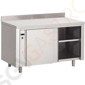 Gastro M Wärmeschrank 200cm lang Mit Aufkantung und gelochtem Regalboden | Edelstahl | 85 x 70 x 200cm