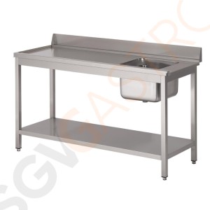 Gastro M Spültisch für Geschirrspüler kleines Becken rechts 100cm lang Mit Aufkantung und Regalboden | Edelstahl | 85(H) x 100(B) x 70(T)cm | Becken rechts 40 x 40 x 30cm Gastro M Spültisch für Geschirrspüler kleines Becken rechts 100cm lang Mit Aufkantung und Regalboden | Edelstahl | 85(H) x 100(B) x 70(T)cm | Becken rechts 40 x 40 x 30cm