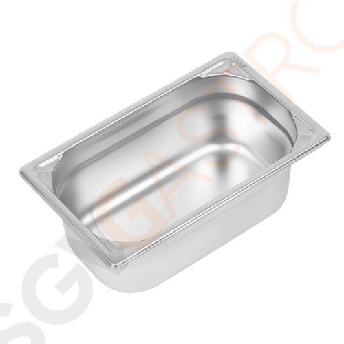 Vogue Strapazierfähiger GN-Behälter 1/4 Edelstahl 100mm Fassungsvermögen: 2,5L | GN 1/4 | Tiefe: 100mm