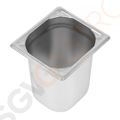 Vogue Strapazierfähiger GN-Behälter 1/6 Edelstahl 200mm Fassungsvermögen: 3L | GN 1/6 | Tiefe: 200mm