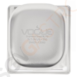 Vogue Strapazierfähiger GN-Behälter 1/6 Edelstahl 200mm Fassungsvermögen: 3L | GN 1/6 | Tiefe: 200mm