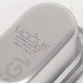 Vogue Strapazierfähiger GN-Behälter 1/9 Edelstahl 65mm Fassungsvermögen: 600ml | GN 1/9 | Tiefe: 65mm
