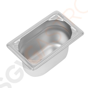 Vogue Strapazierfähiger GN-Behälter 1/9 Edelstahl 100mm Fassungsvermögen: 800ml | GN 1/9 | Tiefe: 100mm Vogue Strapazierfähiger GN-Behälter 1/9 Edelstahl 100mm Fassungsvermögen: 800ml | GN 1/9 | Tiefe: 100mm